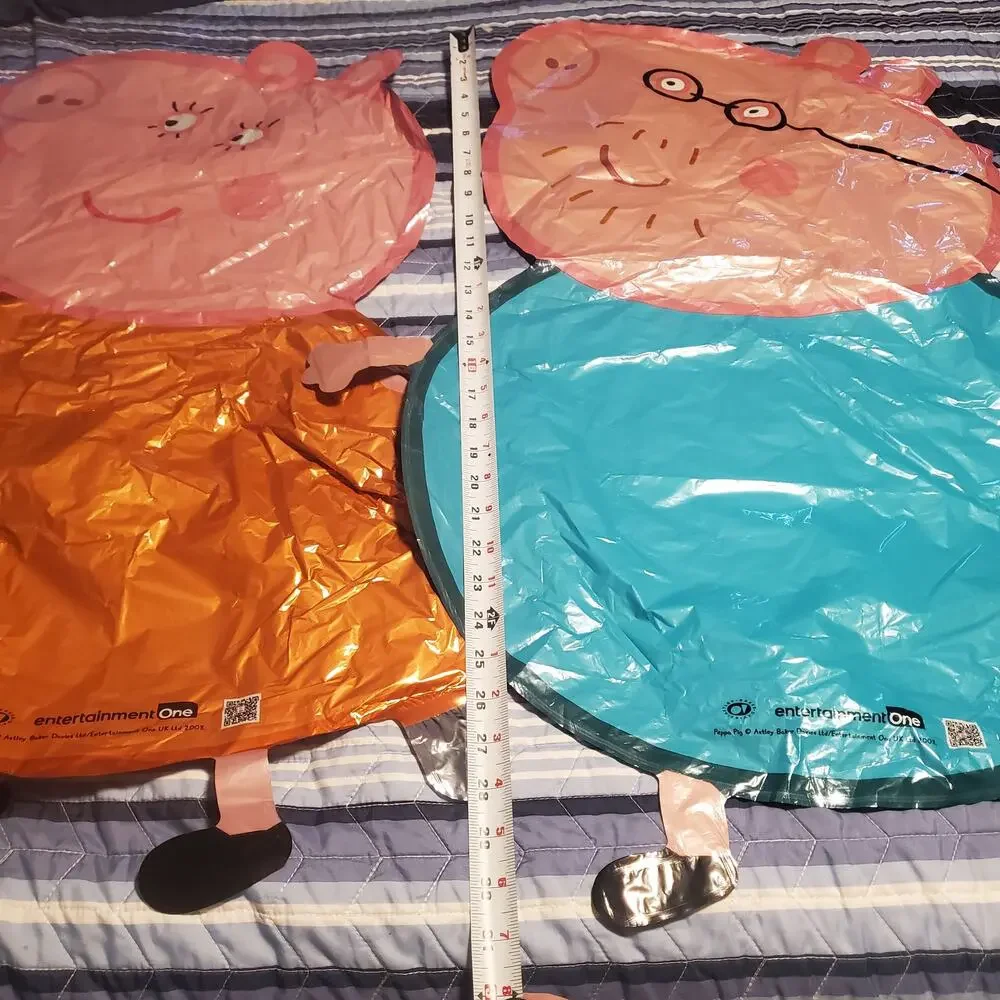 Peppa Pig Set of 7 Foil Balloons Made for inflation with helium Daddy Mommy Pig